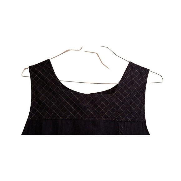 Vintage River Chase Women's L Linen Dress Blue Sleeveless Cottage Core Patchwork - Picture 8 of 10